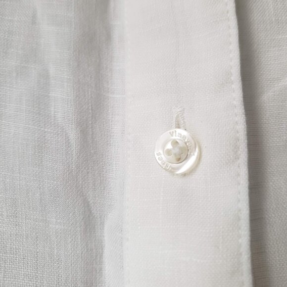 Vineyard Vines Womens Off-White Ivory Linen Button Down Shirt - Picture 6 of 13